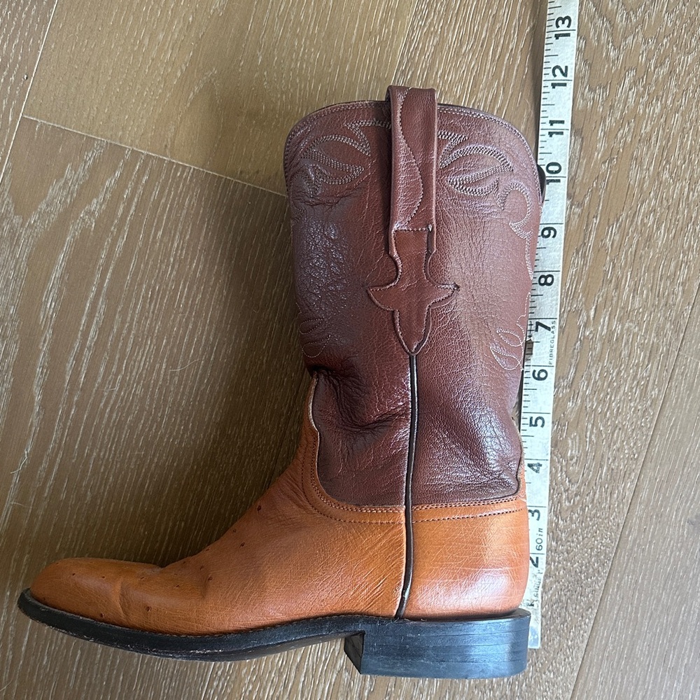 Lucchese Classic Handlade Brown Leather Cowboy Boots - Picture 12 of 14